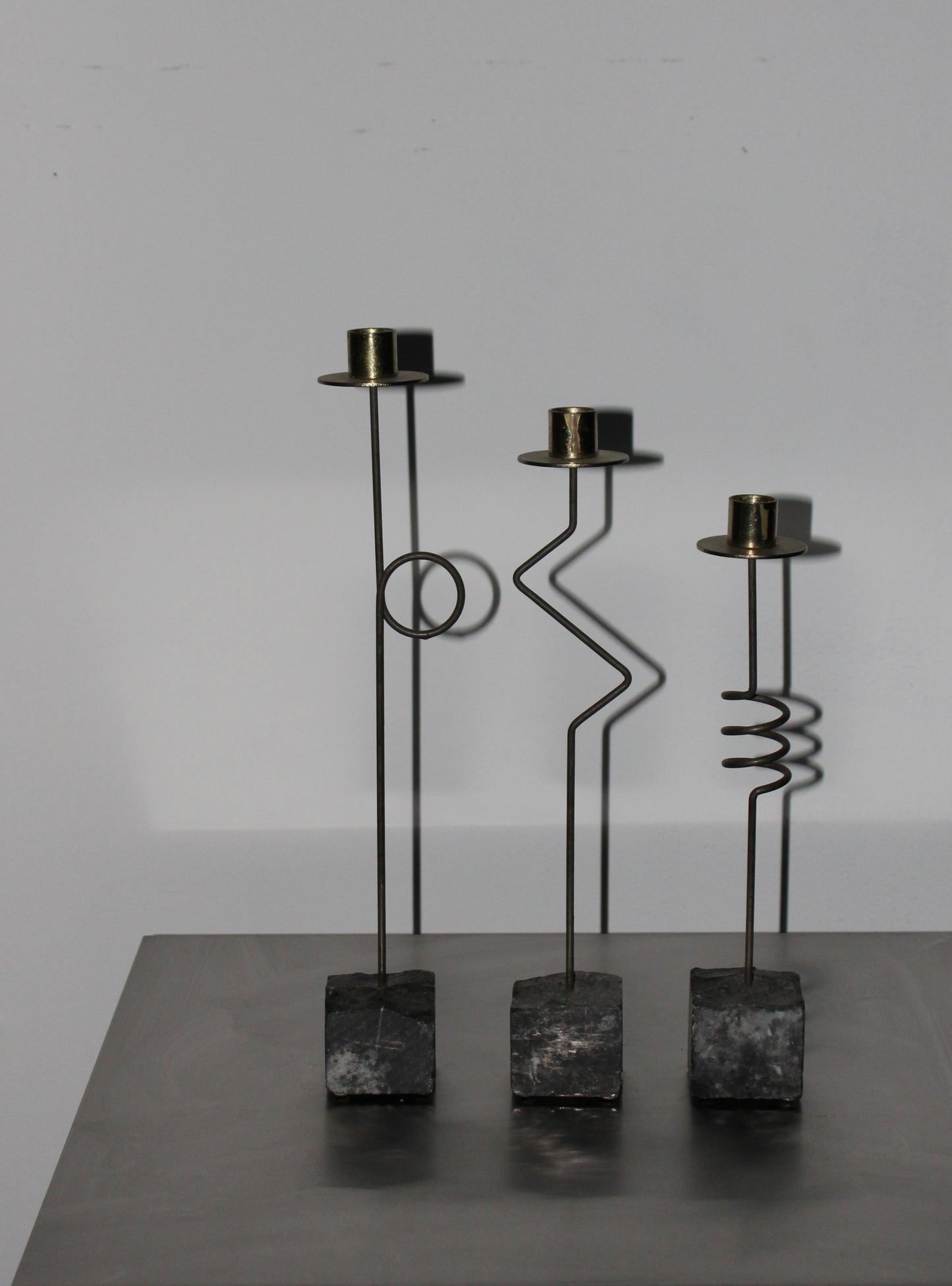Vintage Ikea ‘Kräsen’ trio candlesticks by Ehlén Johansson, 1987