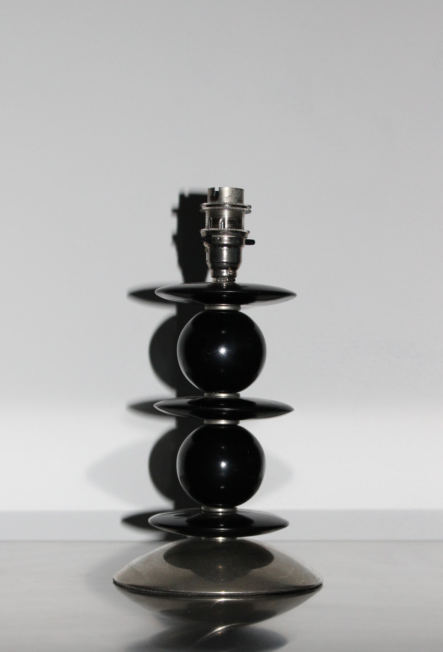 Laura Ashley laquered wood & chrome totem lamp, 1980’s