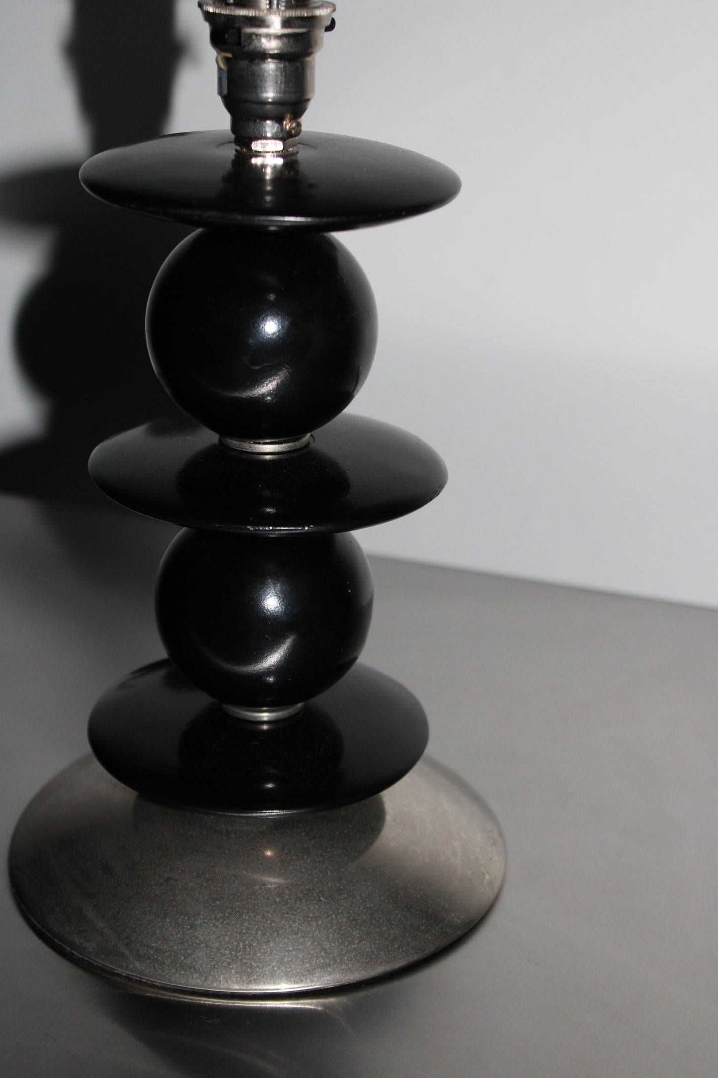 Laura Ashley laquered wood & chrome totem lamp, 1980’s