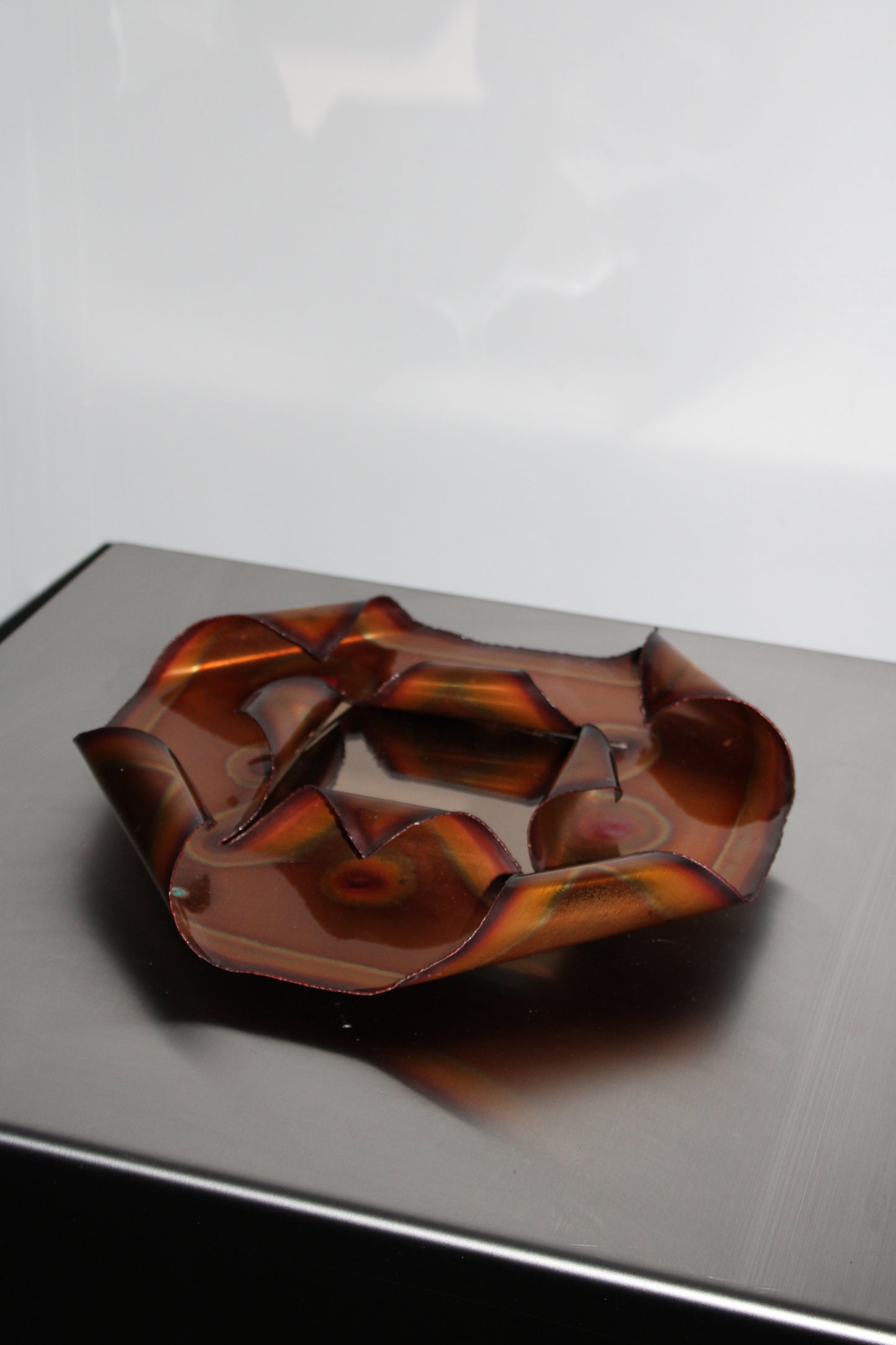 Brutalist burnished copper mirror, 1970’s