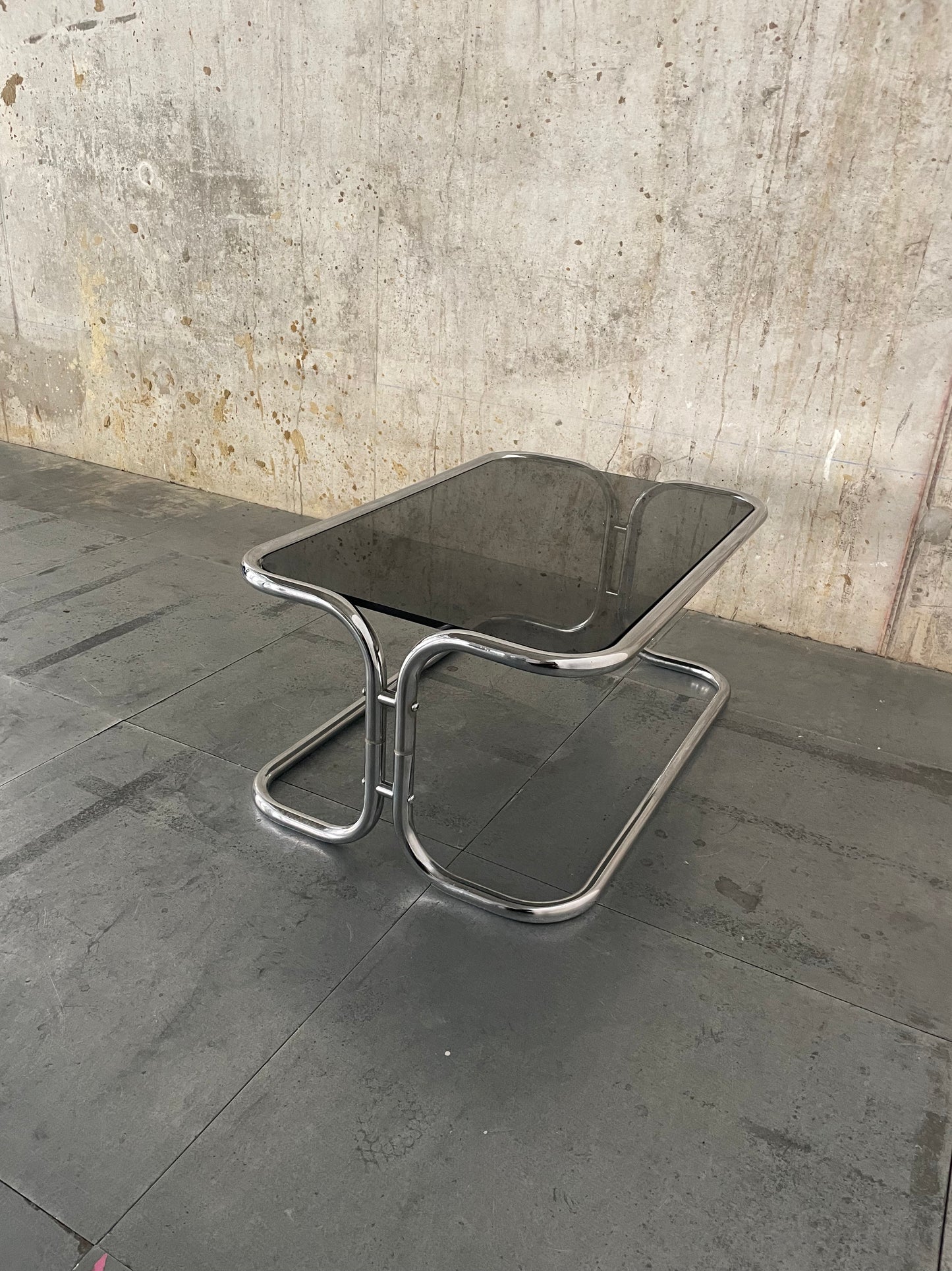 CHROME & Smoked Glass Coffee Table