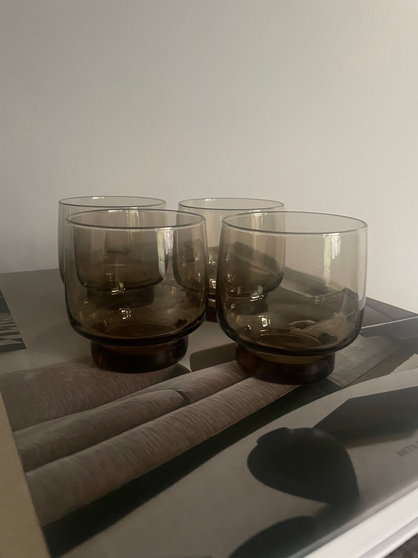 LUMINARC Tivoli rolypoly smoked glasses (set of 4)