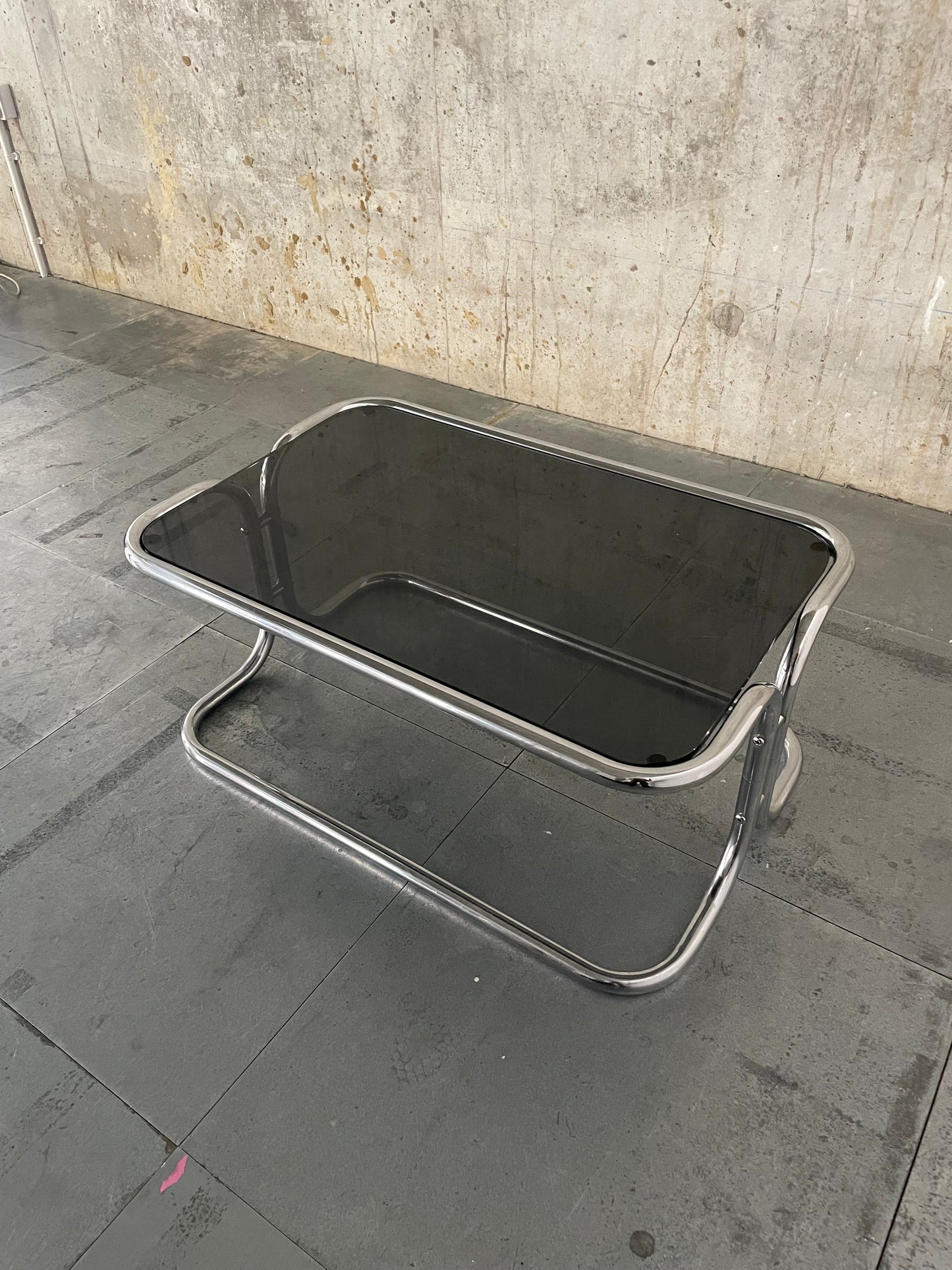 CHROME & Smoked Glass Coffee Table