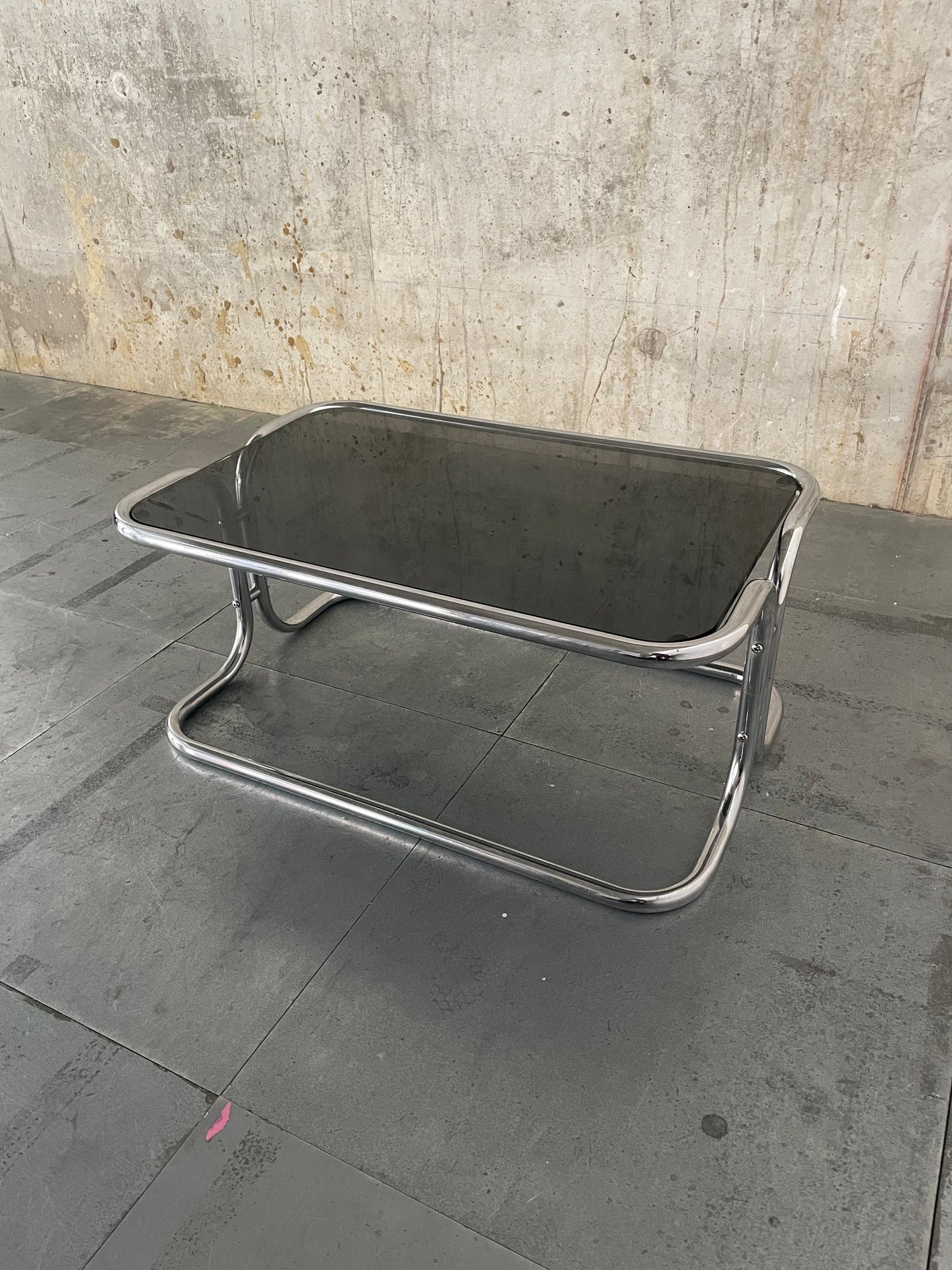 CHROME & Smoked Glass Coffee Table