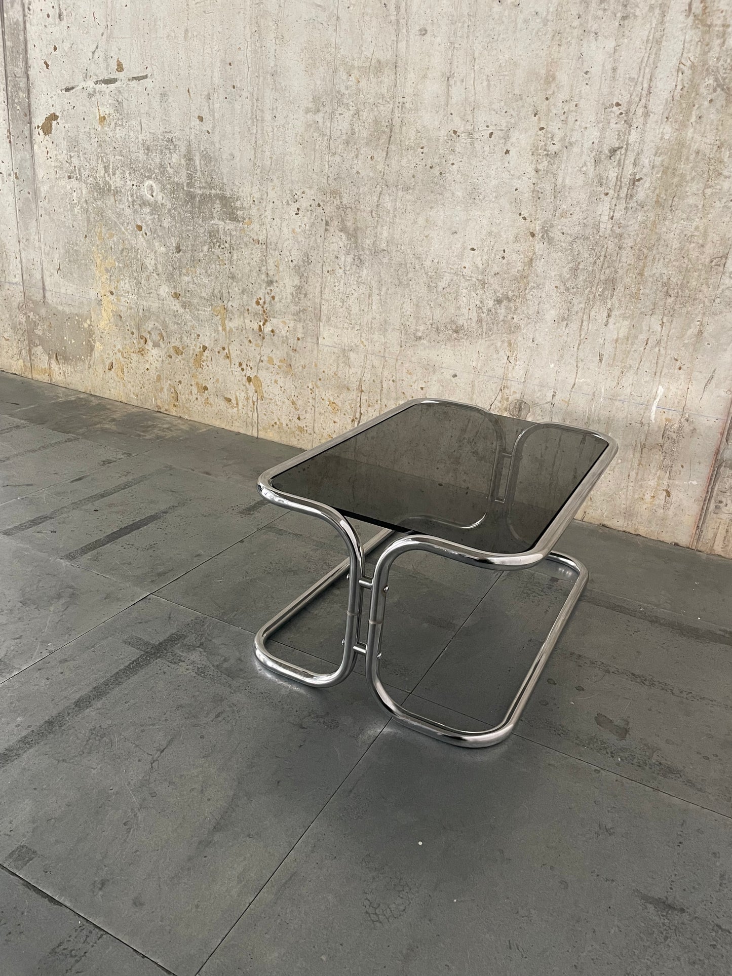 CHROME & Smoked Glass Coffee Table