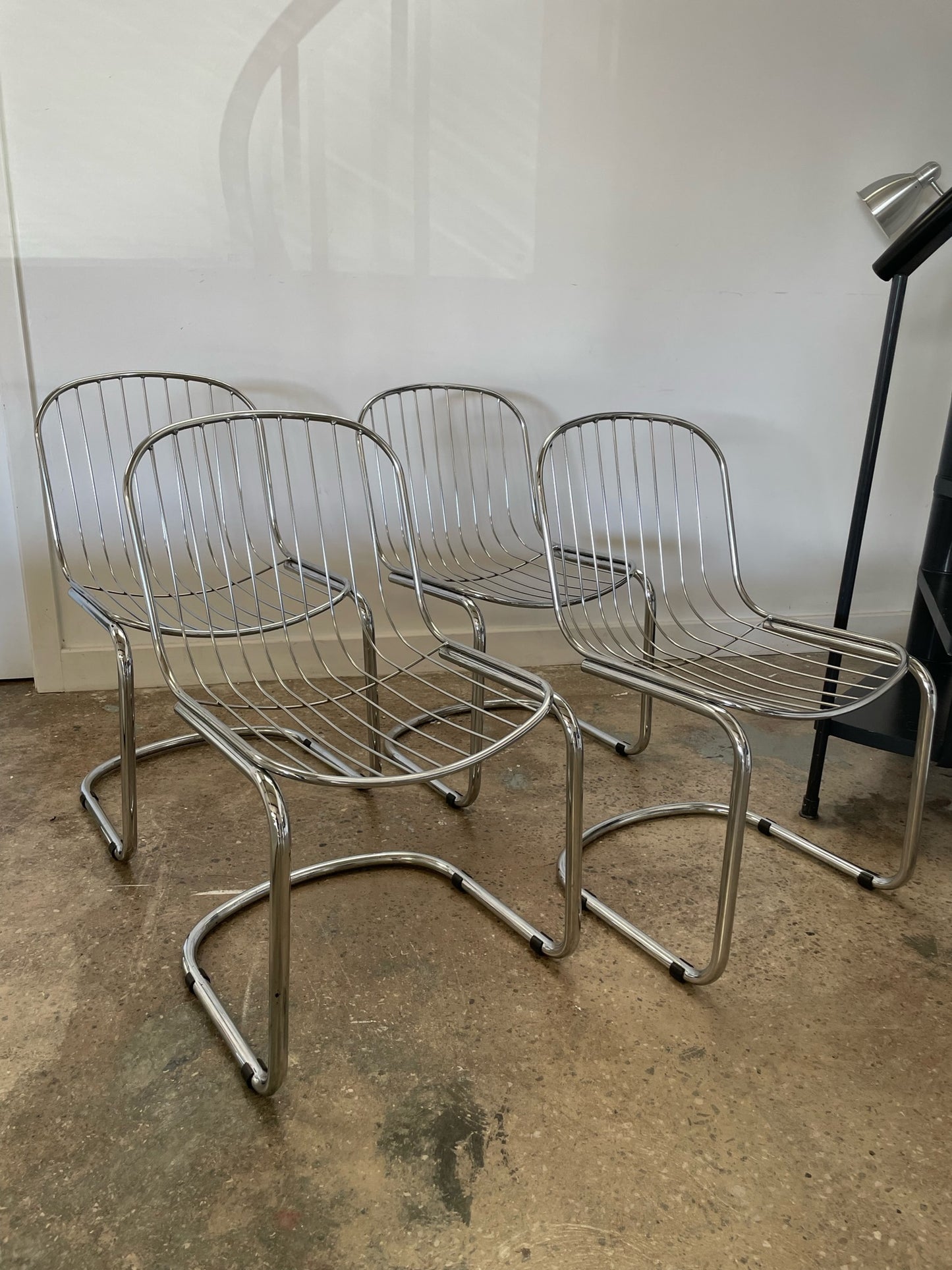 GASTONE RINALDI Cantilever Chairs x 4