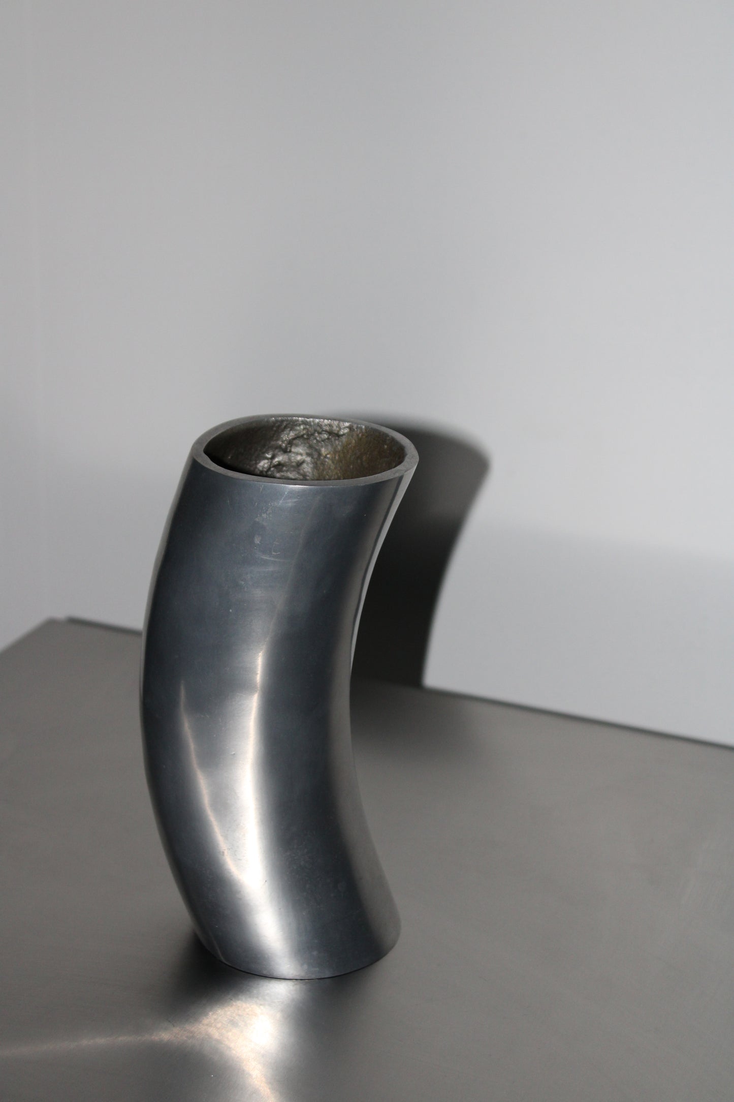 Sculptural metal vase (2 available)