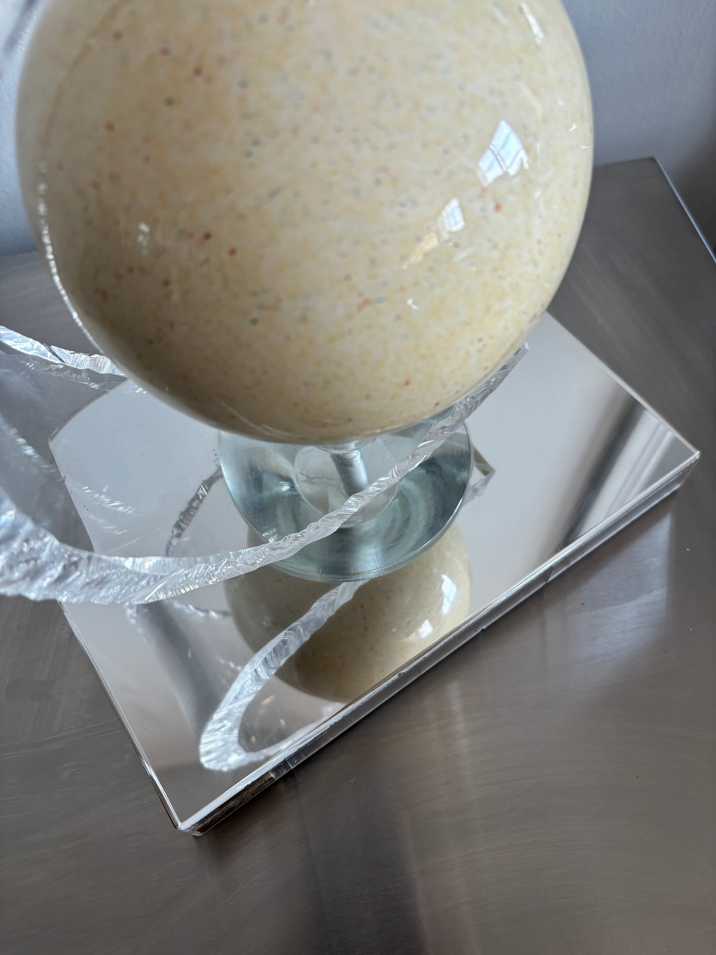 Maville Interiors (France) Globe Lamp - with Lucite & Faux Marble detail