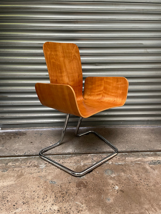 Ferrious Bentwood & chrome cantilever chairs, 1980’s