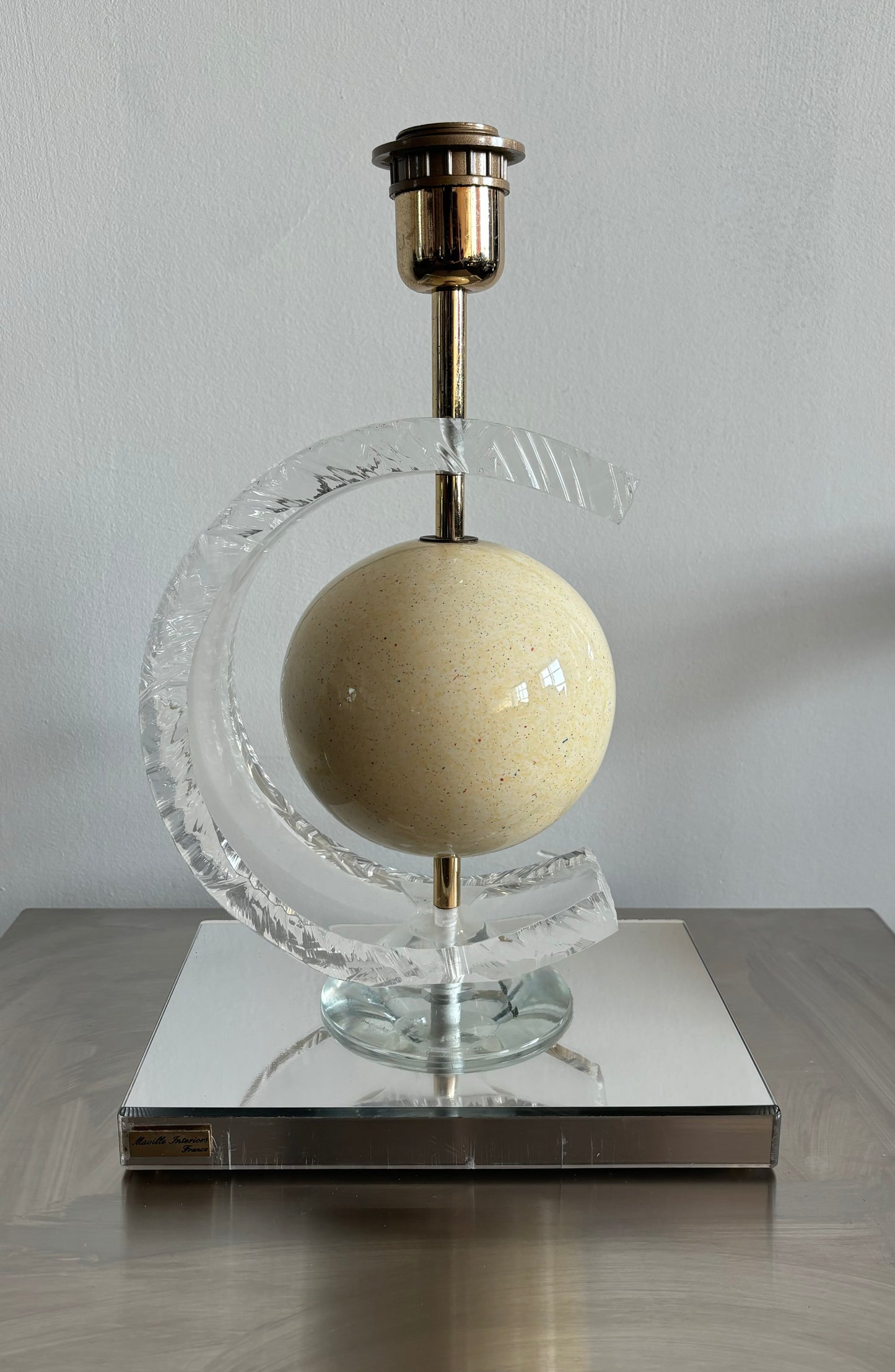 Maville Interiors (France) Globe Lamp - with Lucite & Faux Marble detail