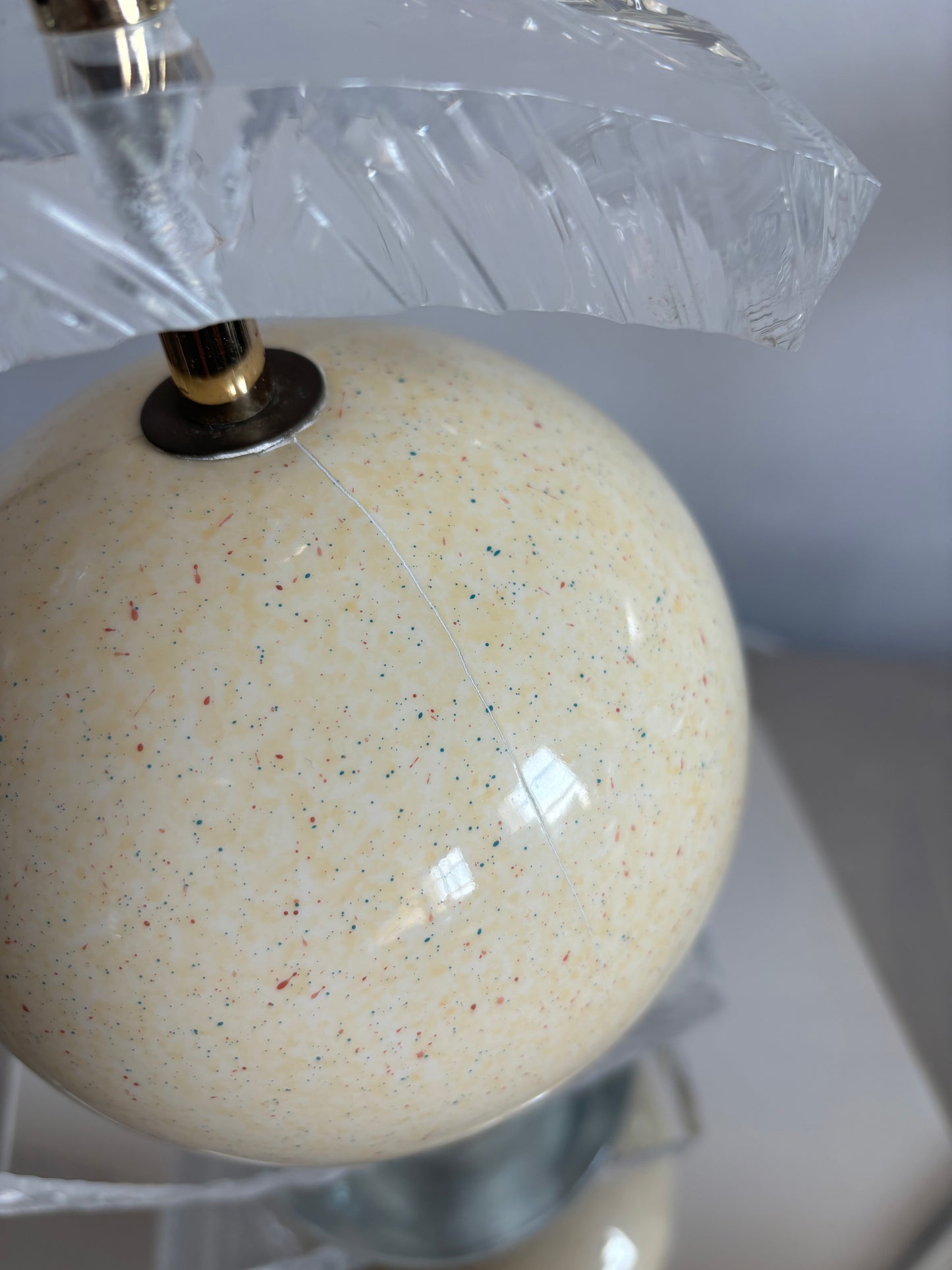Maville Interiors (France) Globe Lamp - with Lucite & Faux Marble detail
