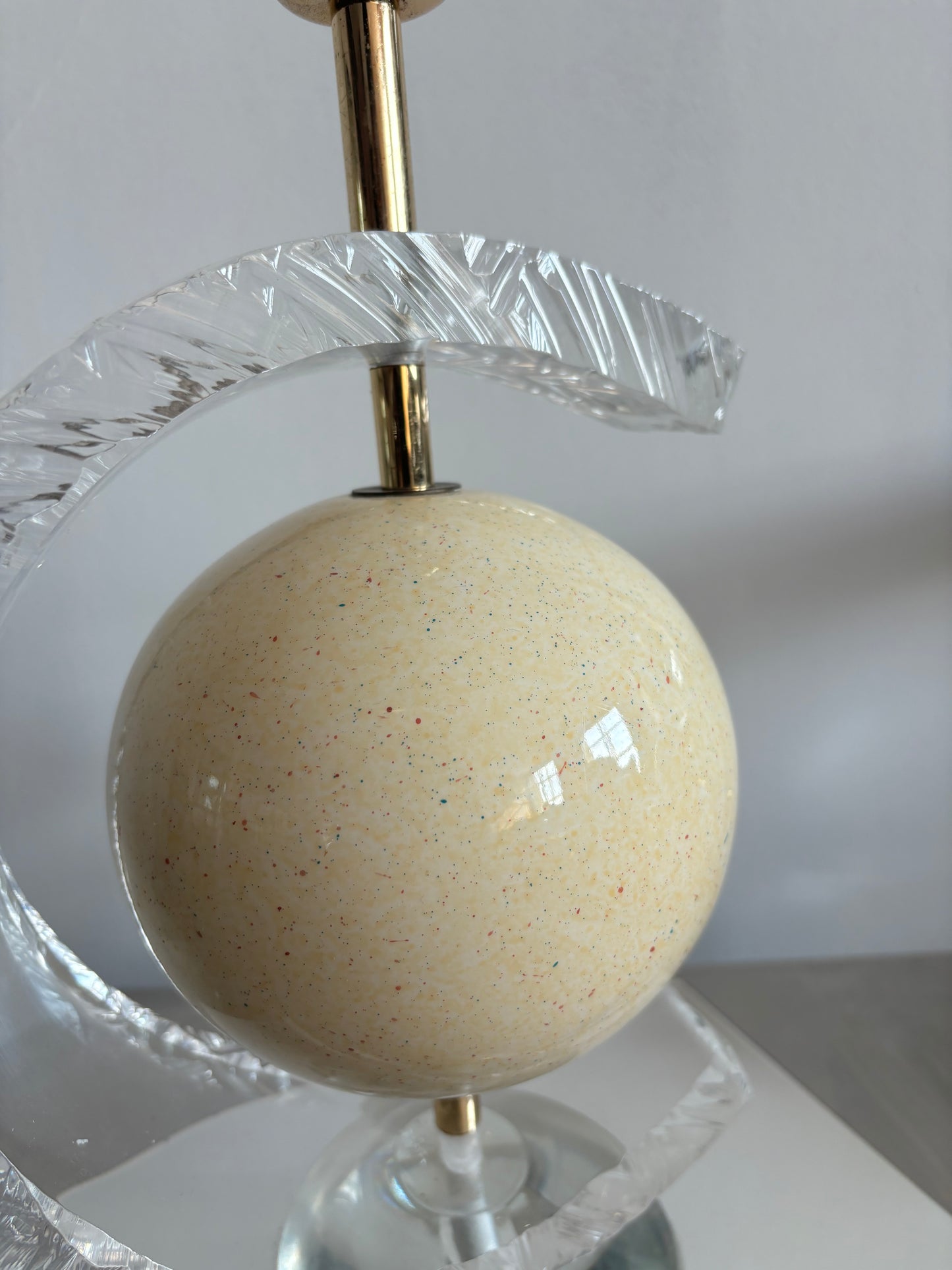 Maville Interiors (France) Globe Lamp - with Lucite & Faux Marble detail