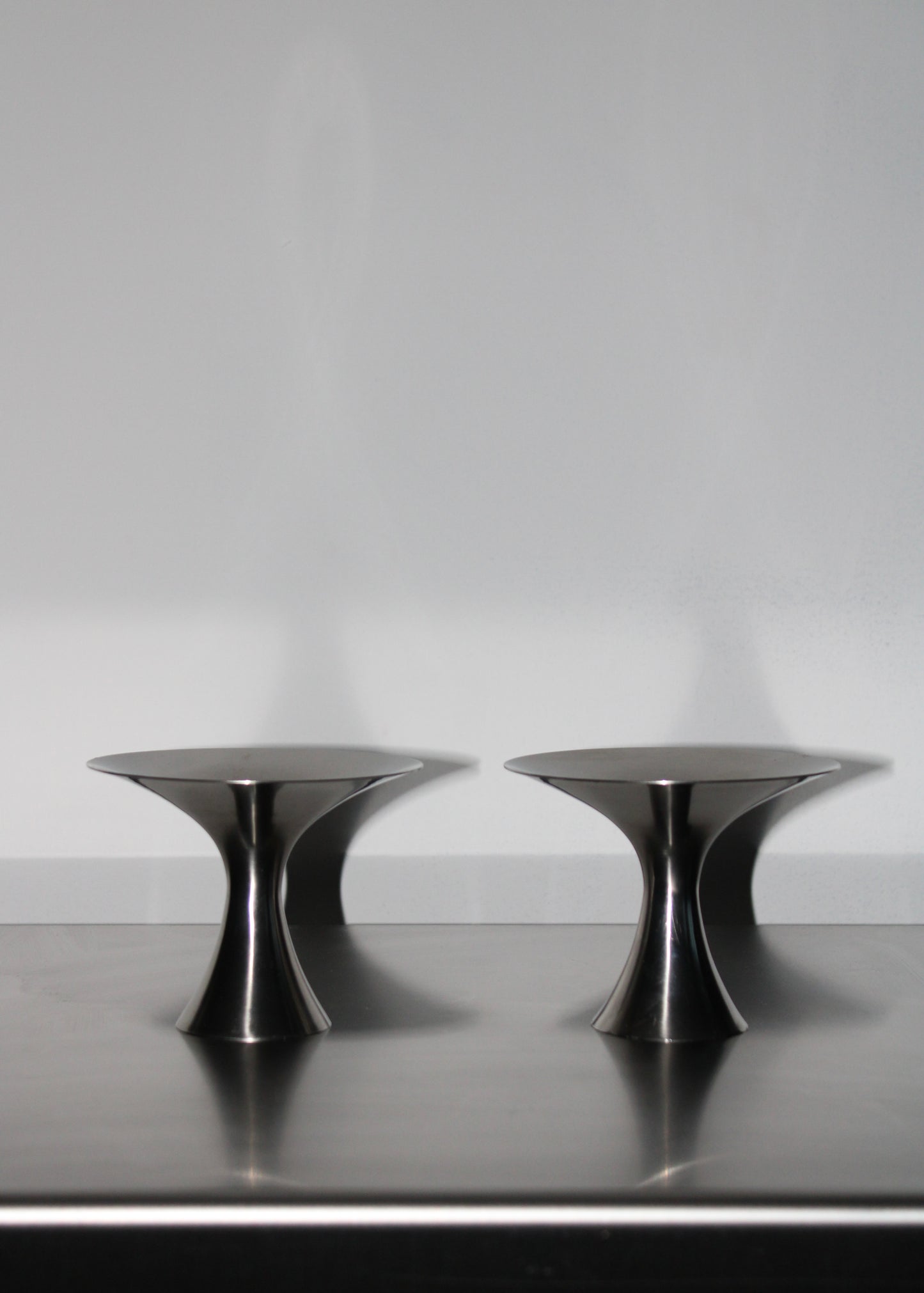 Old Hall chrome candlestick holders, 1970’s