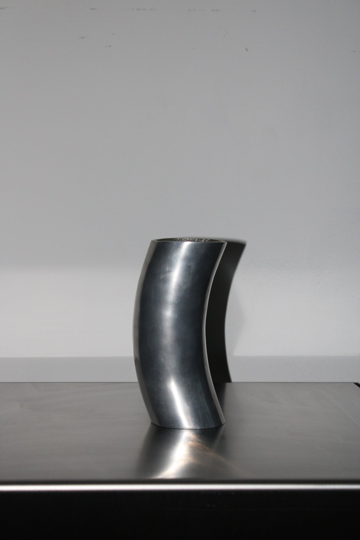 Sculptural metal vase (2 available)