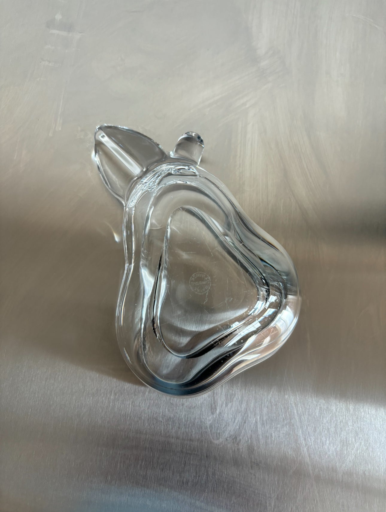 Art Vannes Crystal Pear Trinket Dish