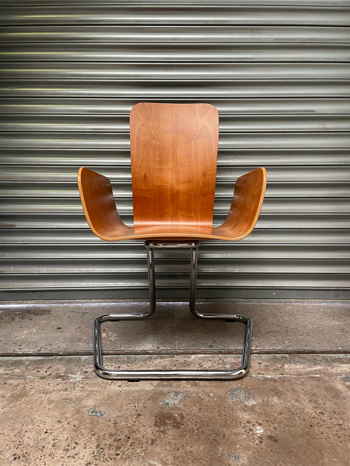 Ferrious Bentwood & chrome cantilever chairs, 1980’s