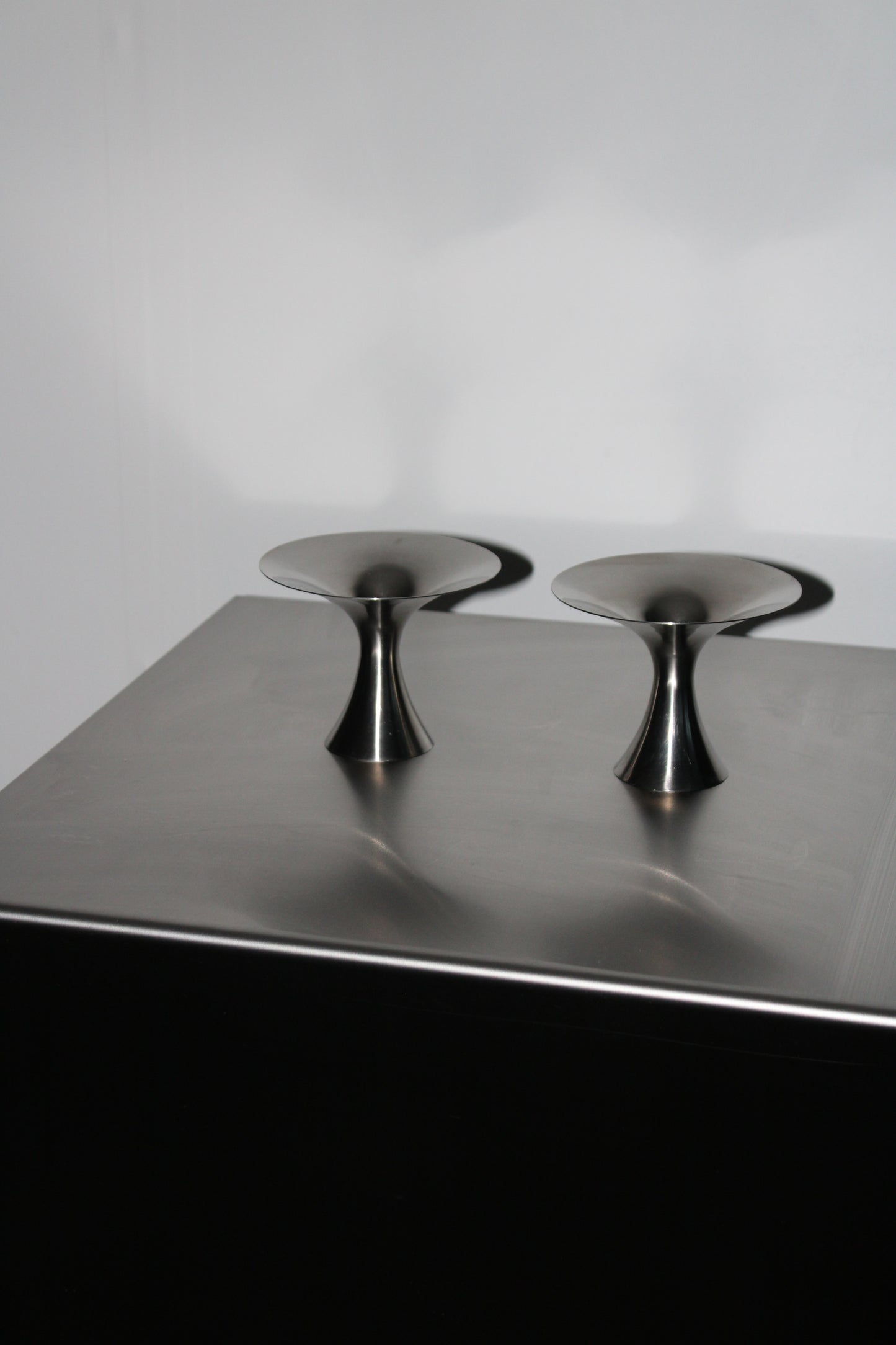 Old Hall chrome candlestick holders, 1970’s