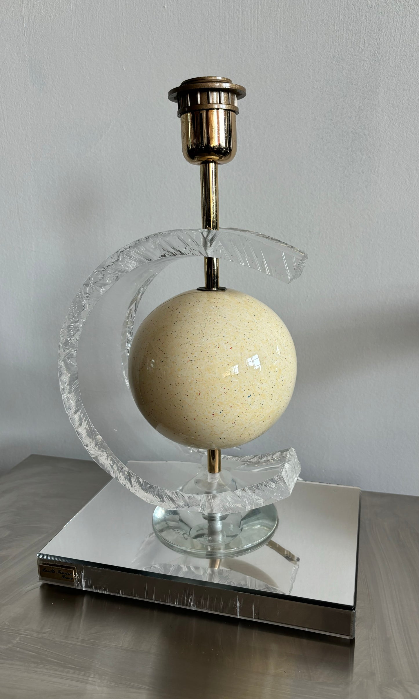 Maville Interiors (France) Globe Lamp - with Lucite & Faux Marble detail