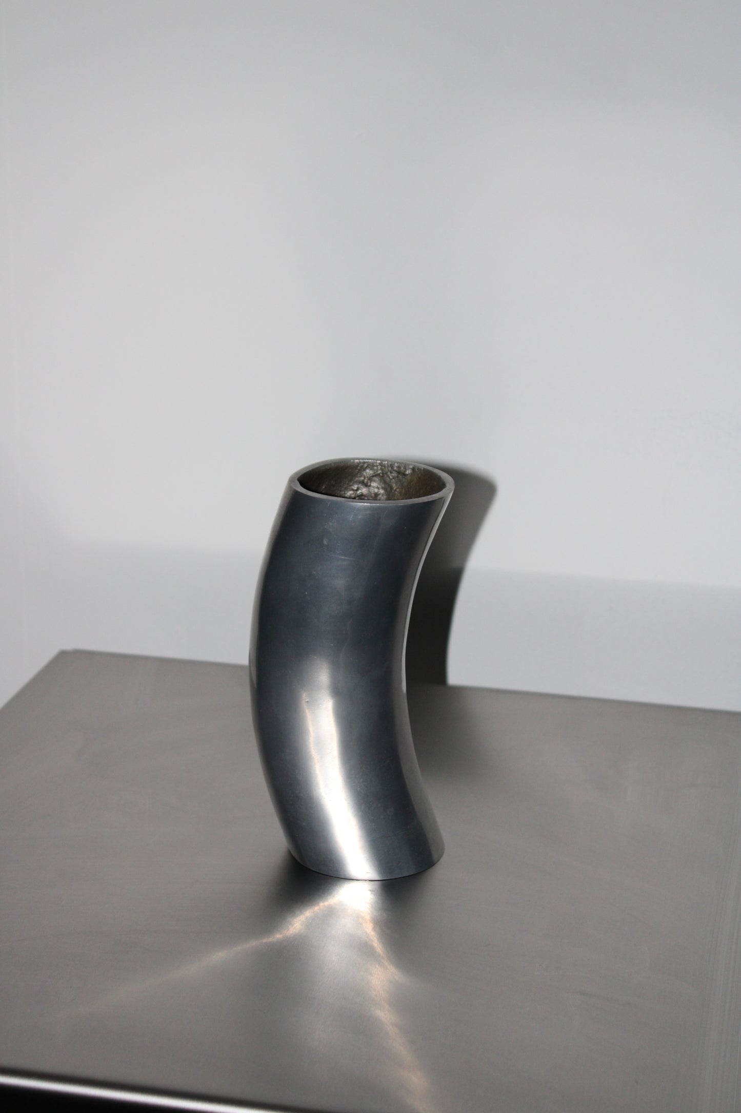 Sculptural metal vase (2 available)