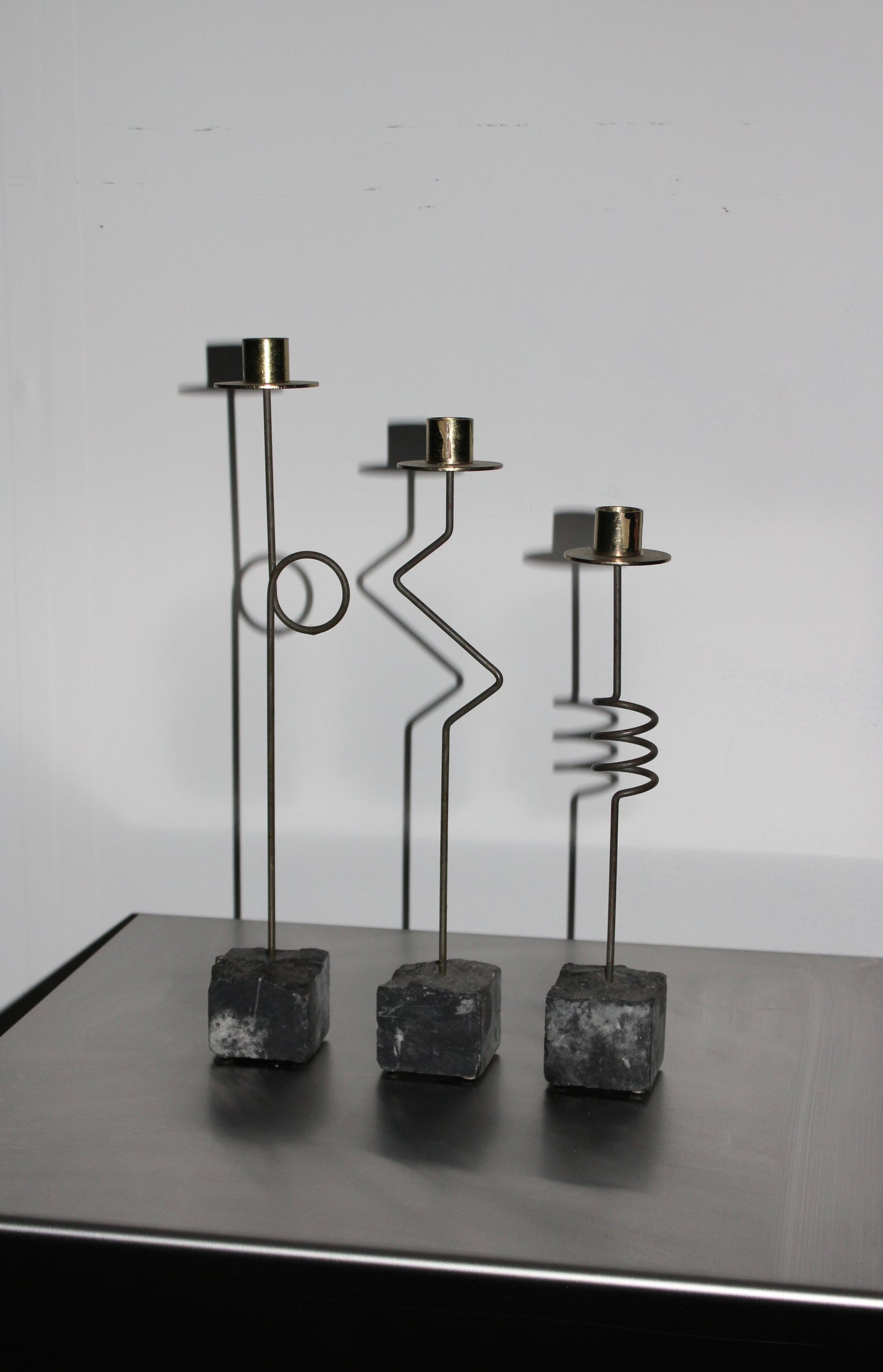 Vintage Ikea ‘Kräsen’ trio candlesticks by Ehlén Johansson, 1987