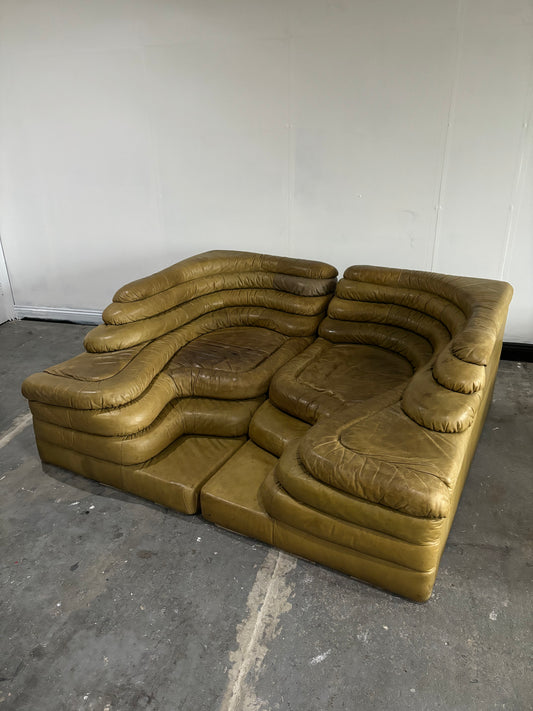 Terraza DS-1025 Sofa by Ubald Klug for De Sede in Olive Green