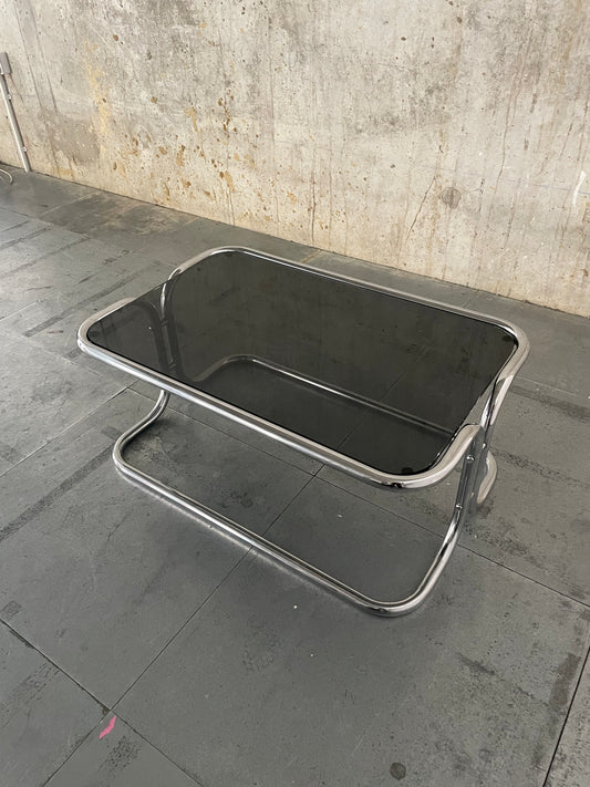 CHROME & Smoked Glass Coffee Table