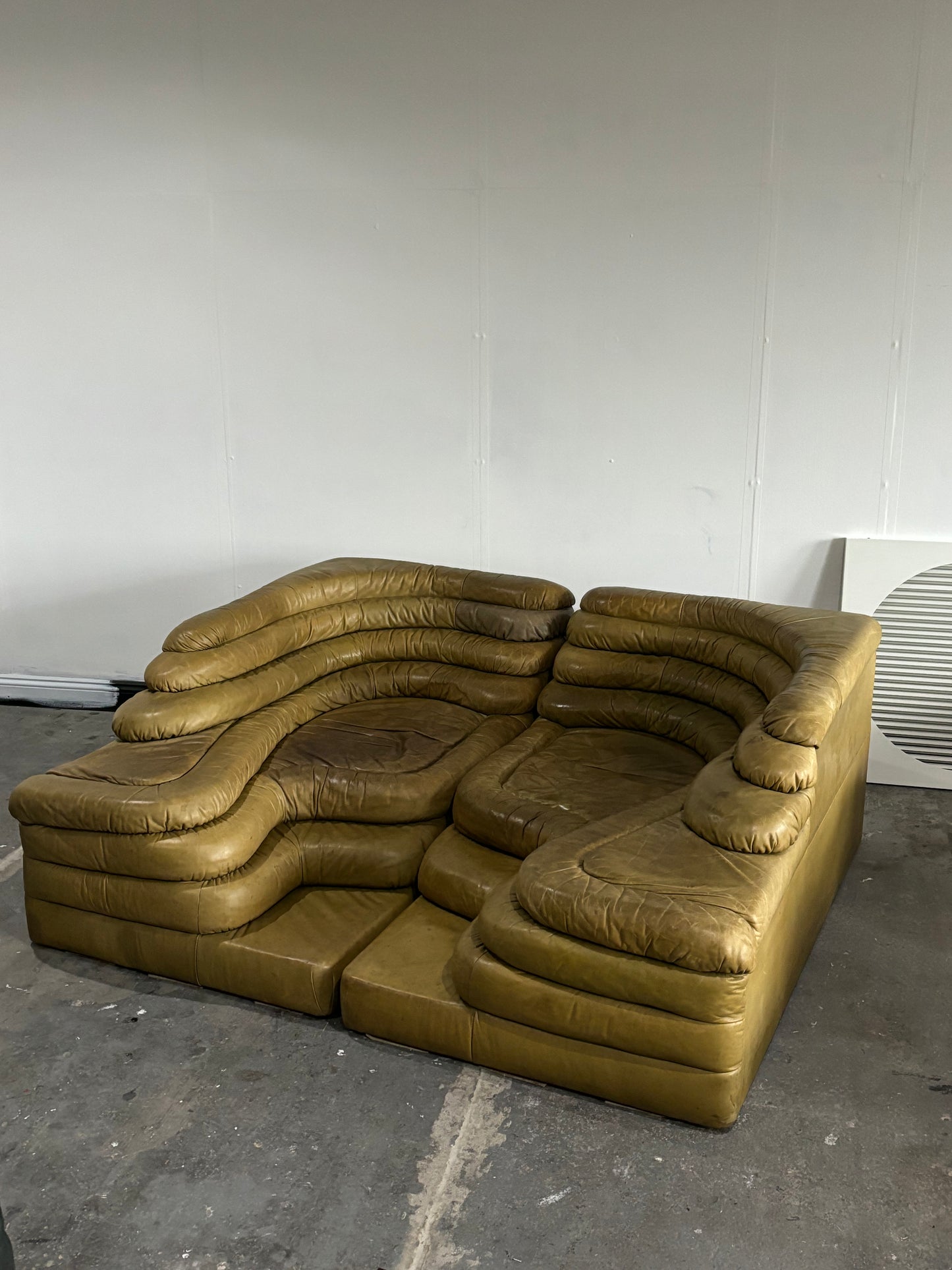 Terraza DS-1025 Sofa by Ubald Klug for De Sede in Olive Green