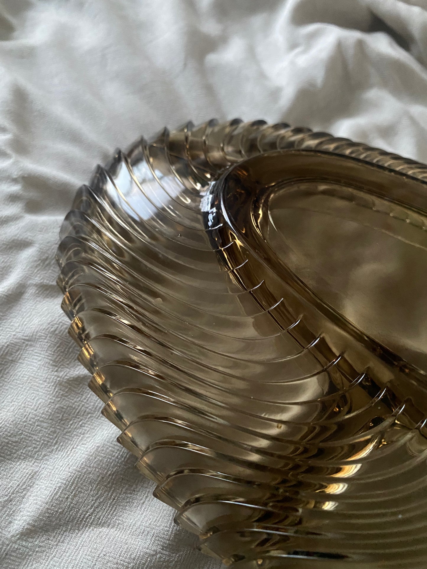 VEROPO FRANCE 1970's Smoked Glass Trinket/ Nibbles dish