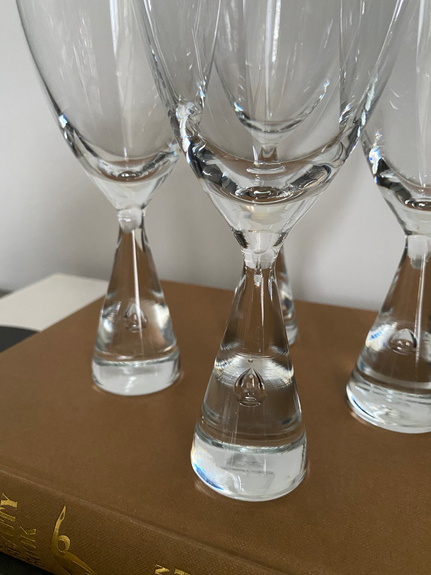 1969 Bent Severin for Holmgaard Princess Wine Glasses x 4