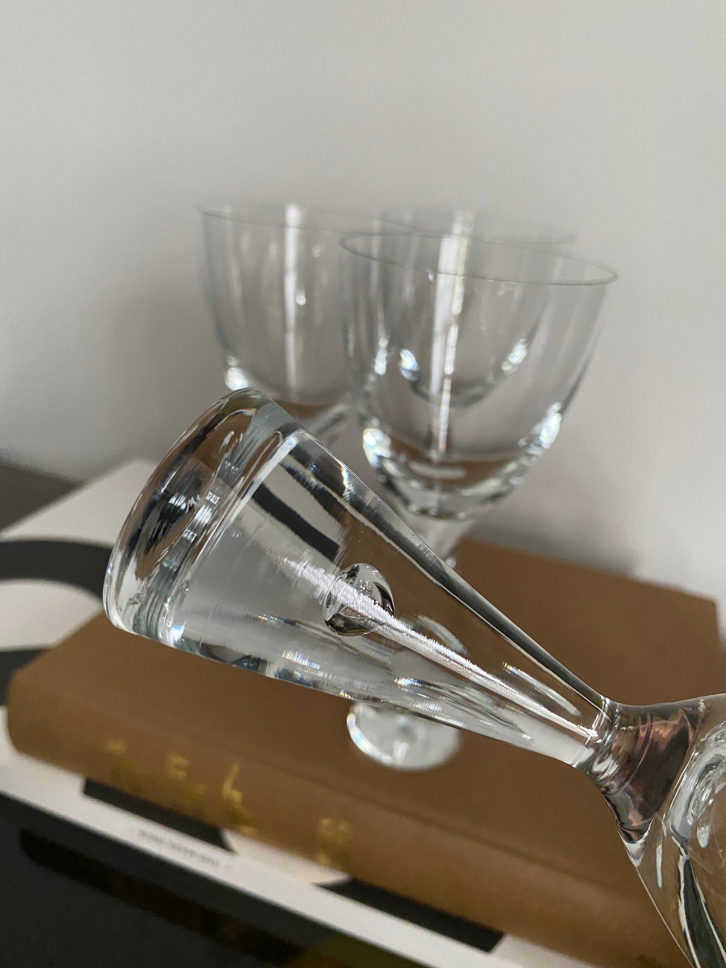 1969 Bent Severin for Holmgaard Princess Wine Glasses x 4