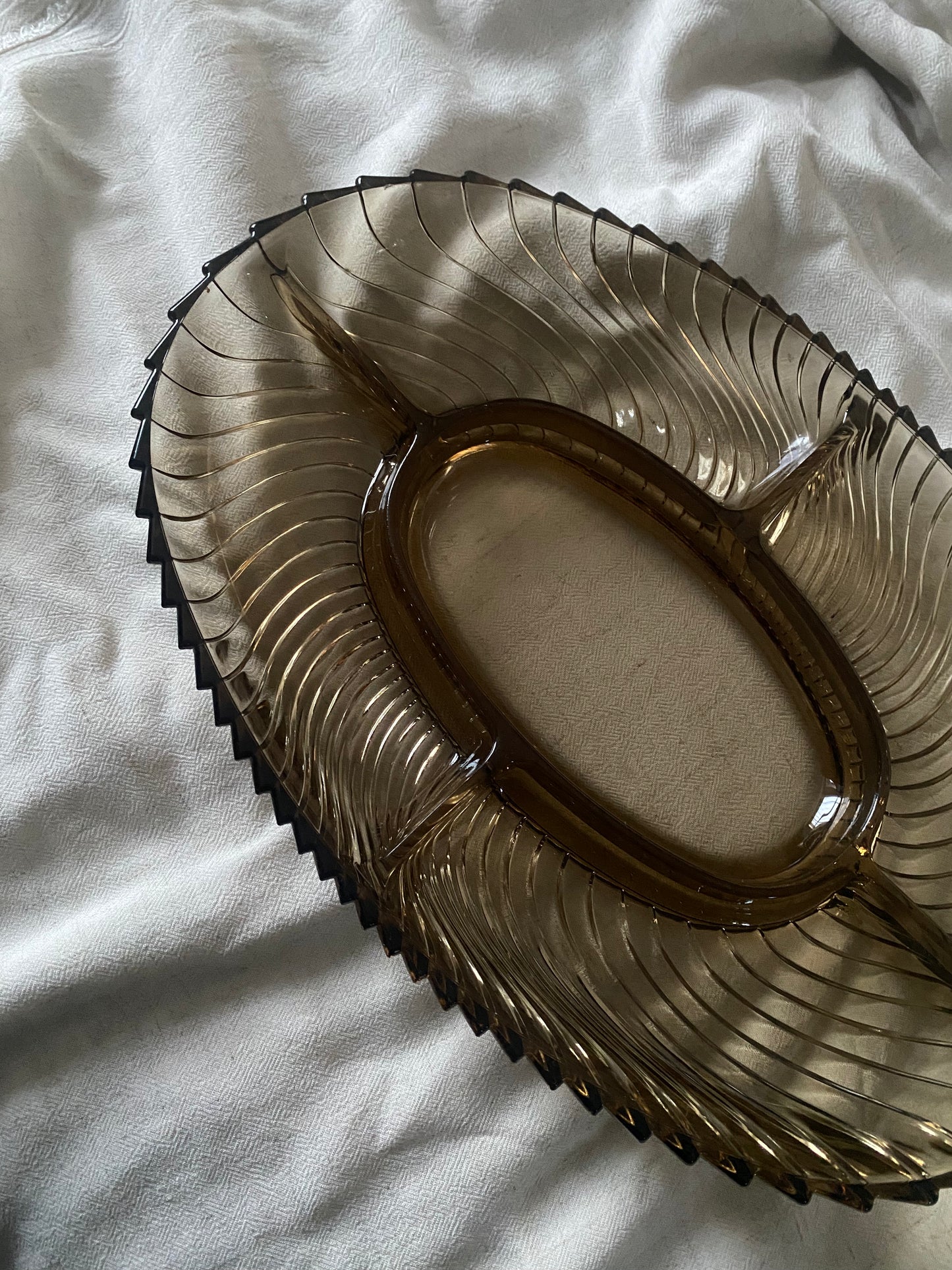 VEROPO FRANCE 1970's Smoked Glass Trinket/ Nibbles dish