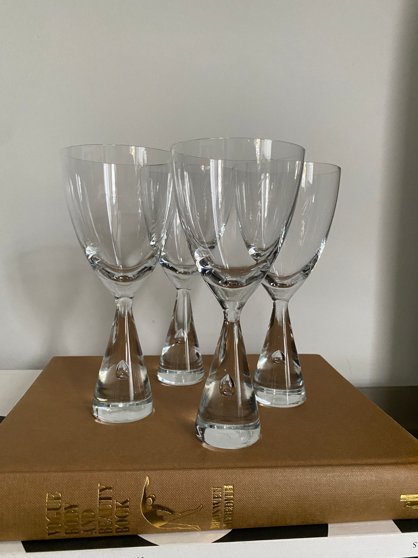 1969 Bent Severin for Holmgaard Princess Wine Glasses x 4